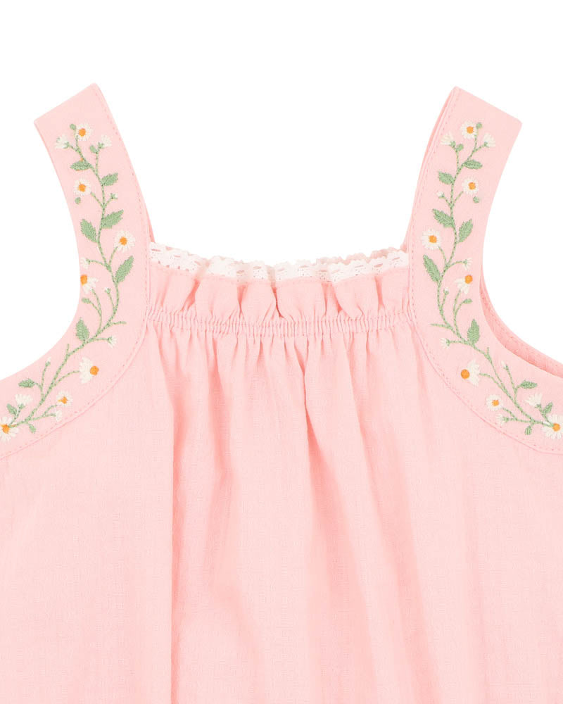Bebe Tess Embroidered Strap Bodysuit - Pale Pink