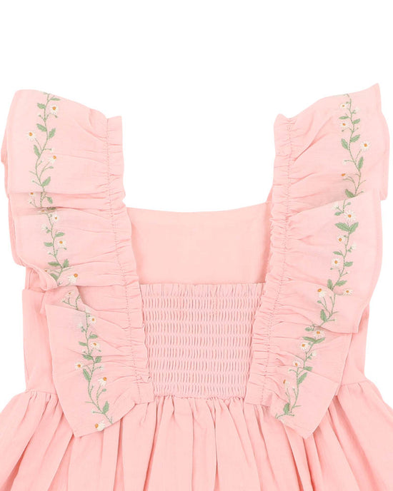 Bebe Tess Embroidered Frill Dress - Pale Pink