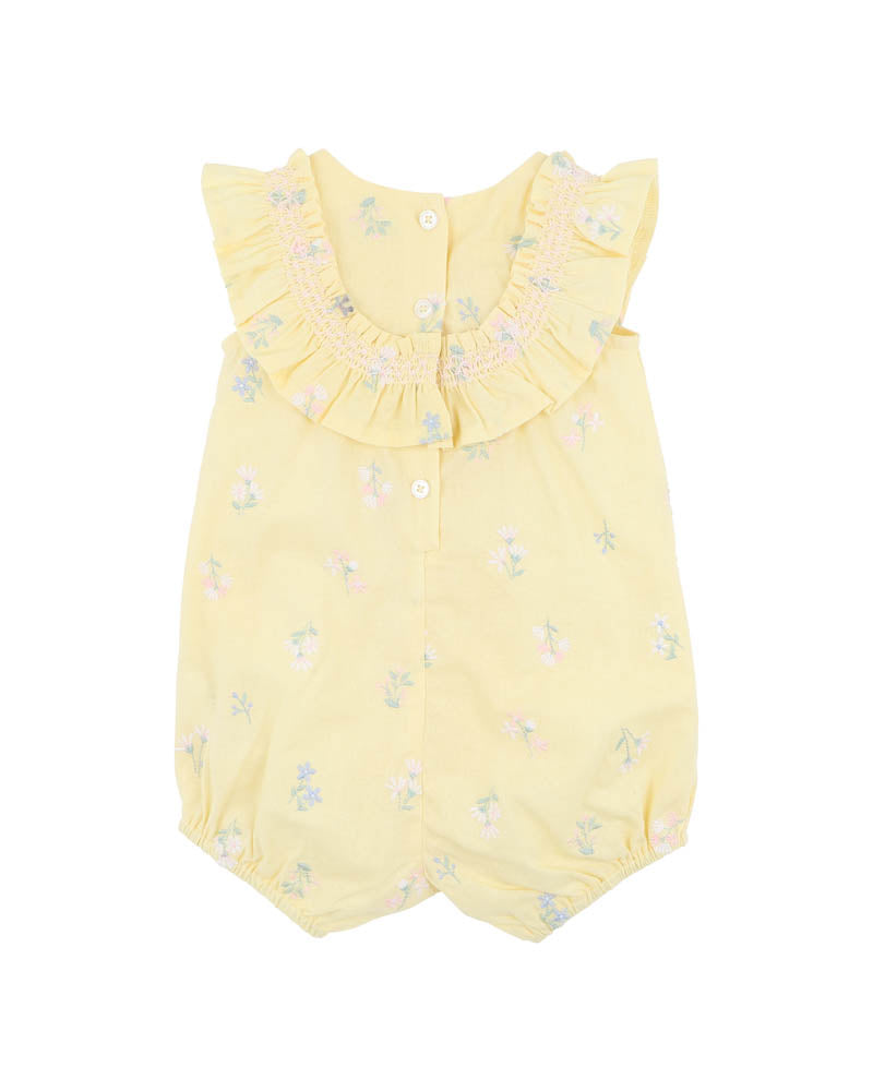 Bebe Bonnie Embroidered Romper - Yellow