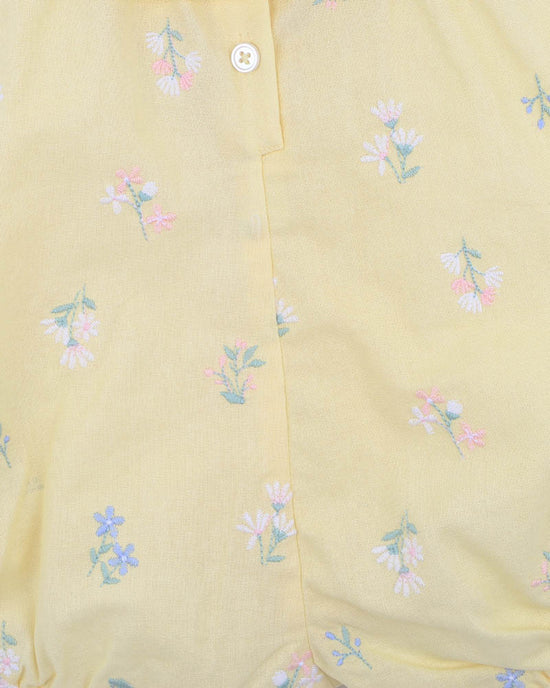 Bebe Bonnie Embroidered Romper - Yellow