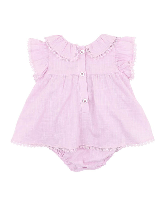 Bebe Madelyn Embroidered Overlay Bodysuit - Lilac