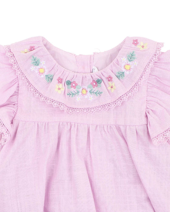 Bebe Madelyn Embroidered Overlay Bodysuit - Lilac