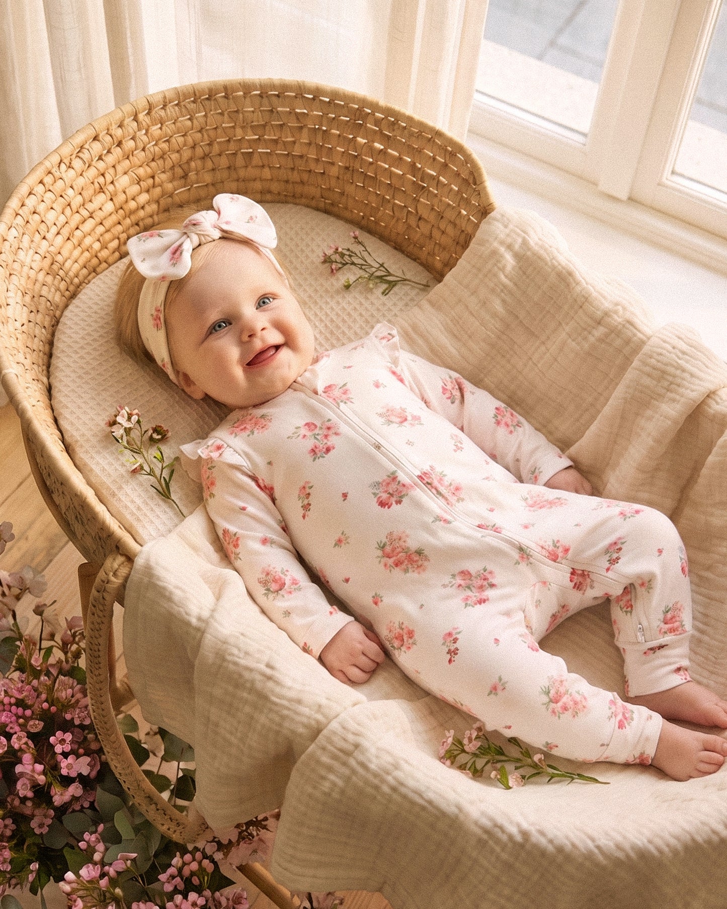 Bebe Chelsea Print Organic LS Zipsuit