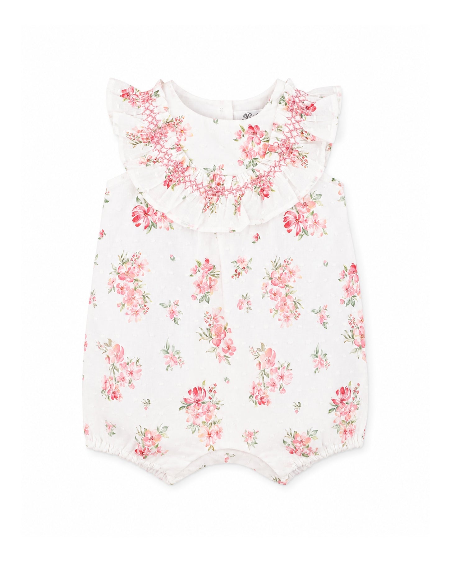 Bebe Chelsea Print Frill Yoke Romper