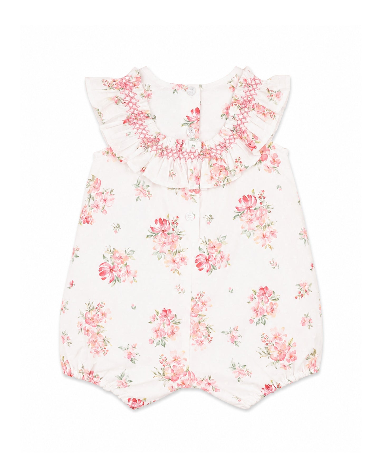 Bebe Chelsea Print Frill Yoke Romper