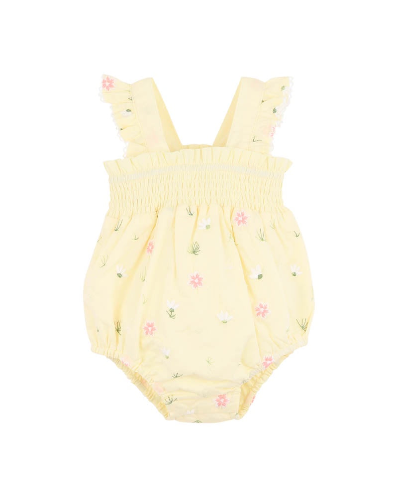 Bebe Pia All Over Embroidery Bodysuit Lemon