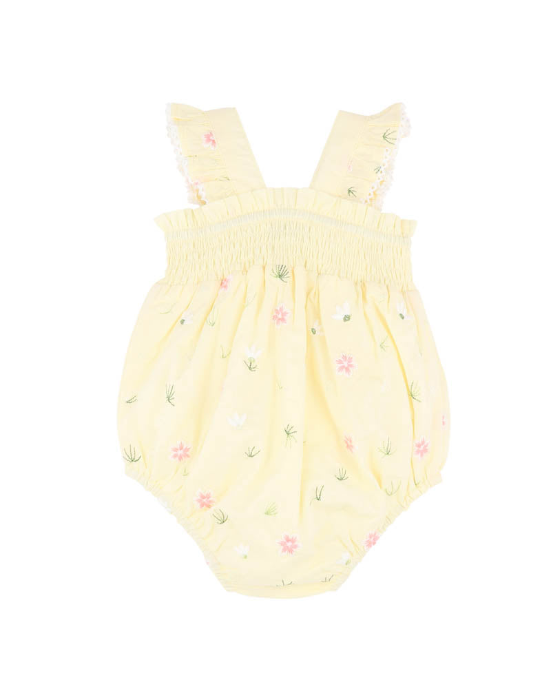 Bebe Pia All Over Embroidery Bodysuit Lemon