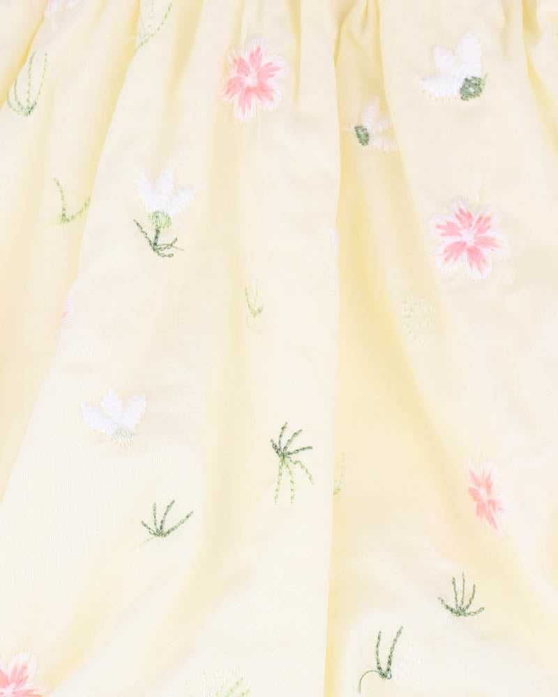 Bebe Pia All Over Embroidery Bodysuit Lemon
