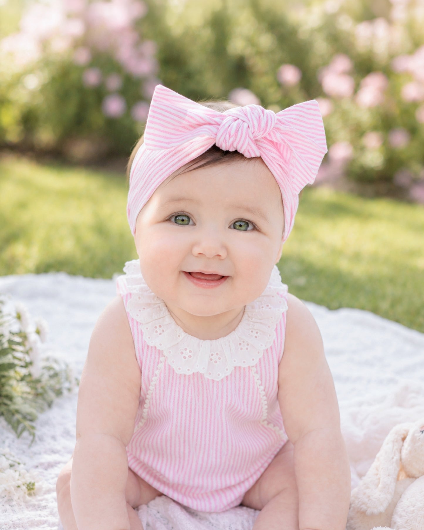 Bebe Willa Stripe Headband - Musk Pink Stripe