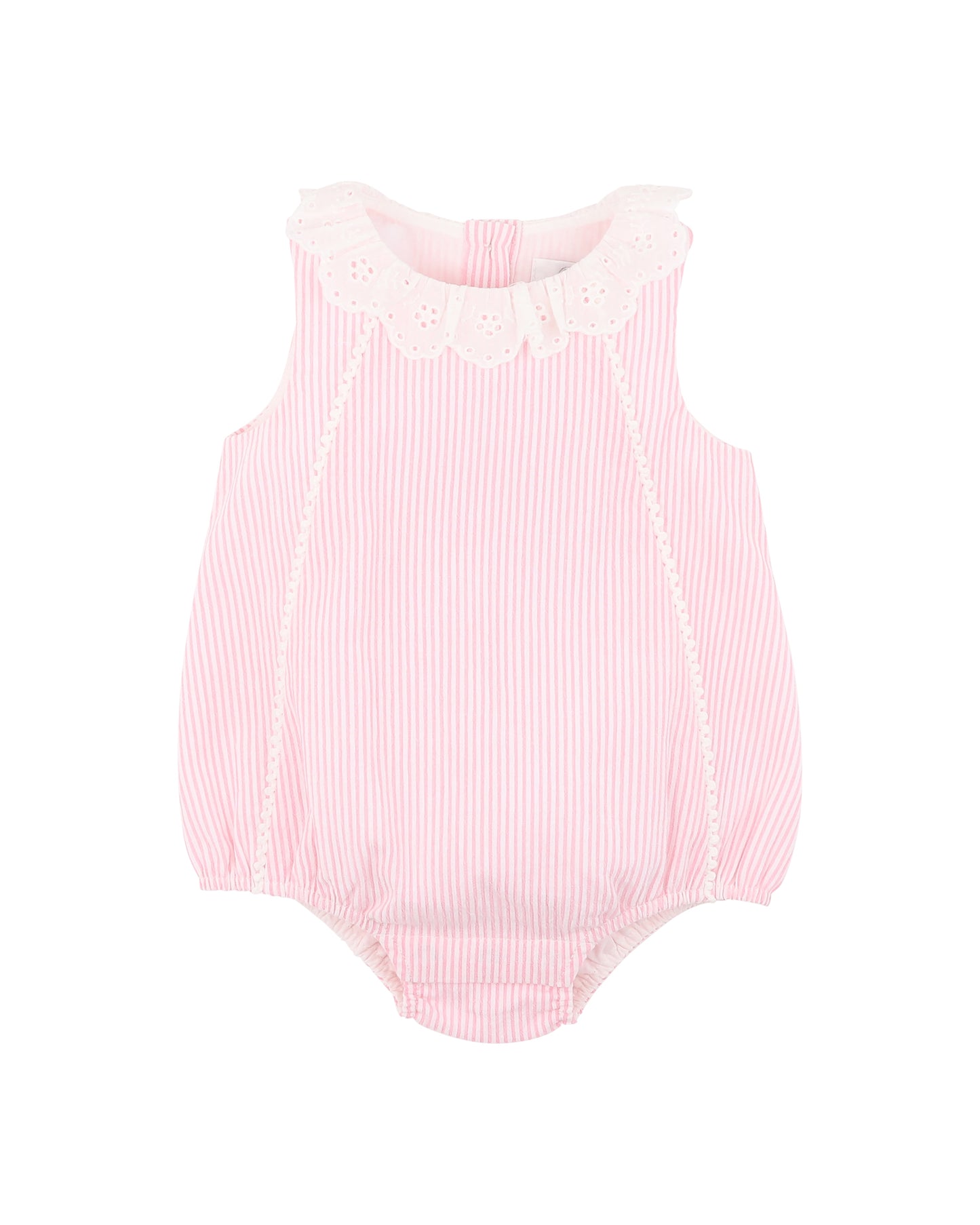 Bebe Willa Stripe Lace Collar Bodysuit - Must Pink Stripe