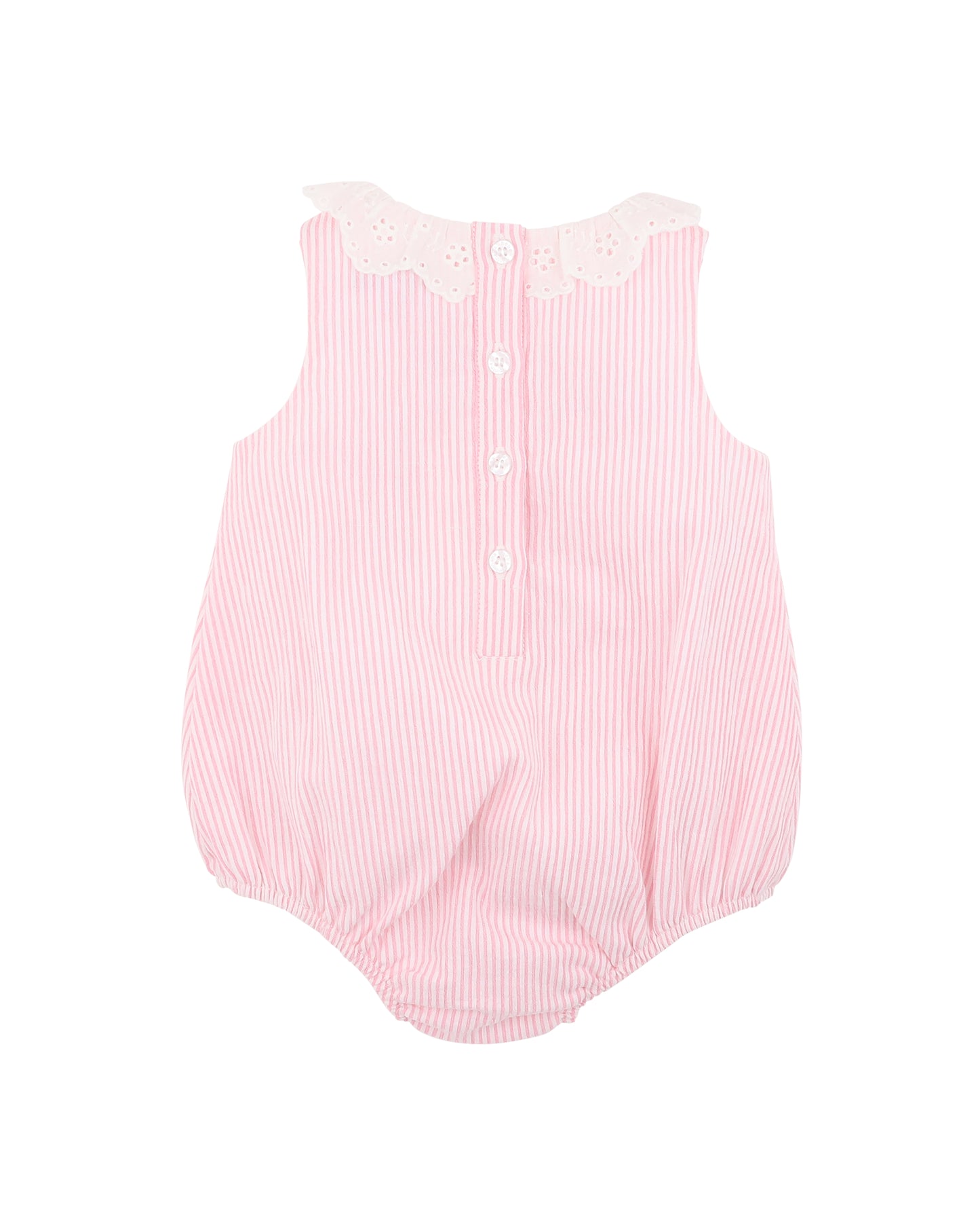Bebe Willa Stripe Lace Collar Bodysuit - Must Pink Stripe