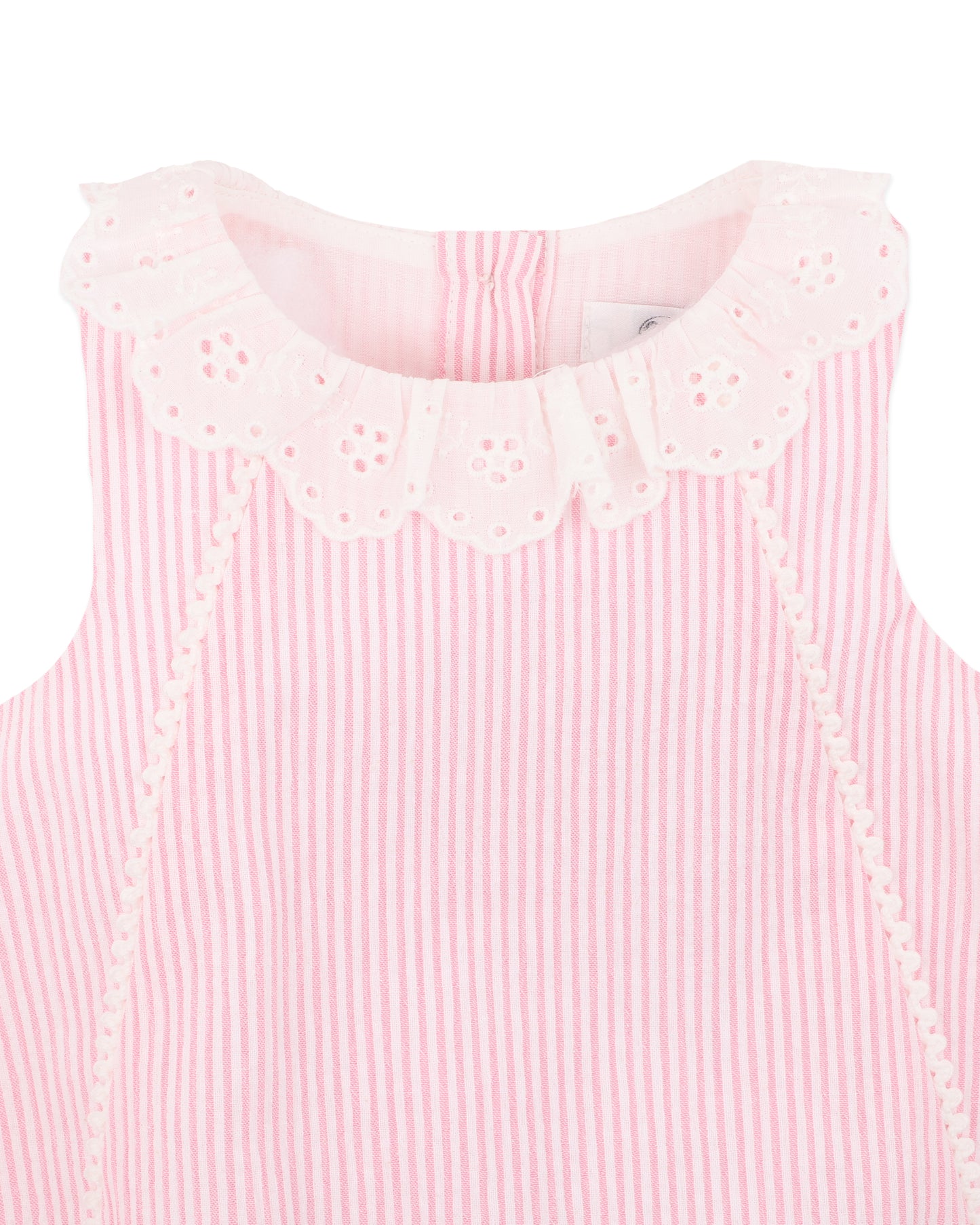 Bebe Willa Stripe Lace Collar Bodysuit - Must Pink Stripe