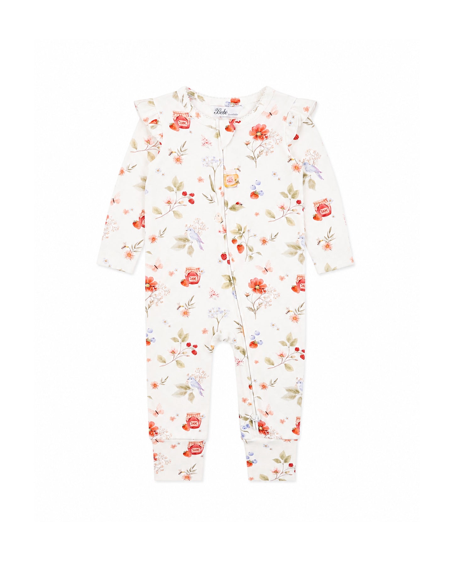 Bebe Poppy Print Organic LS Zipsuit