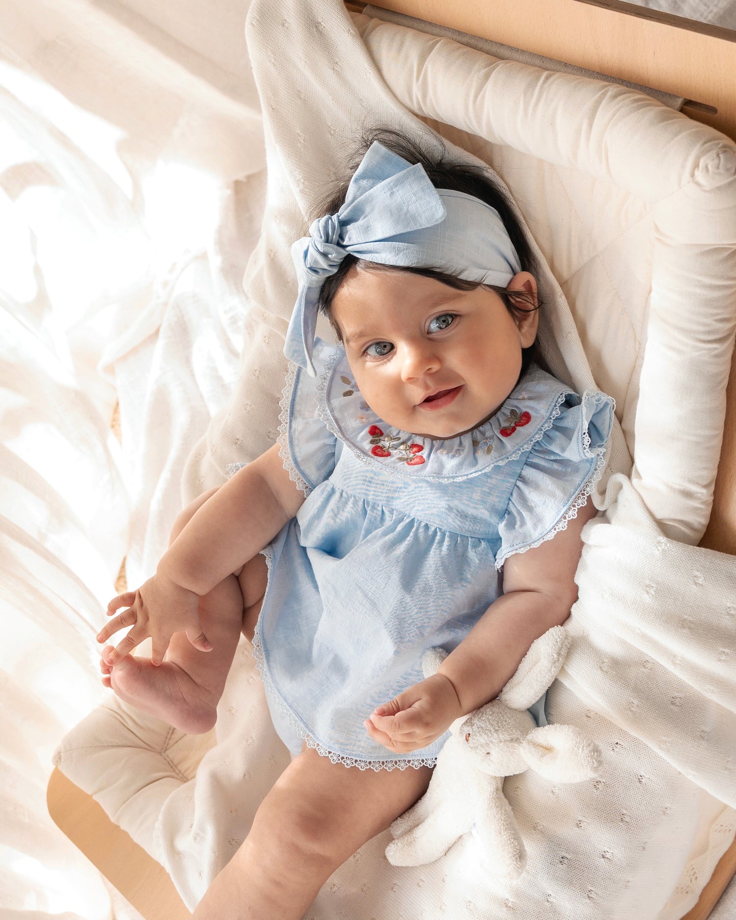 Bebe Poppy Bluebell Emb. Overlay Bodysuit