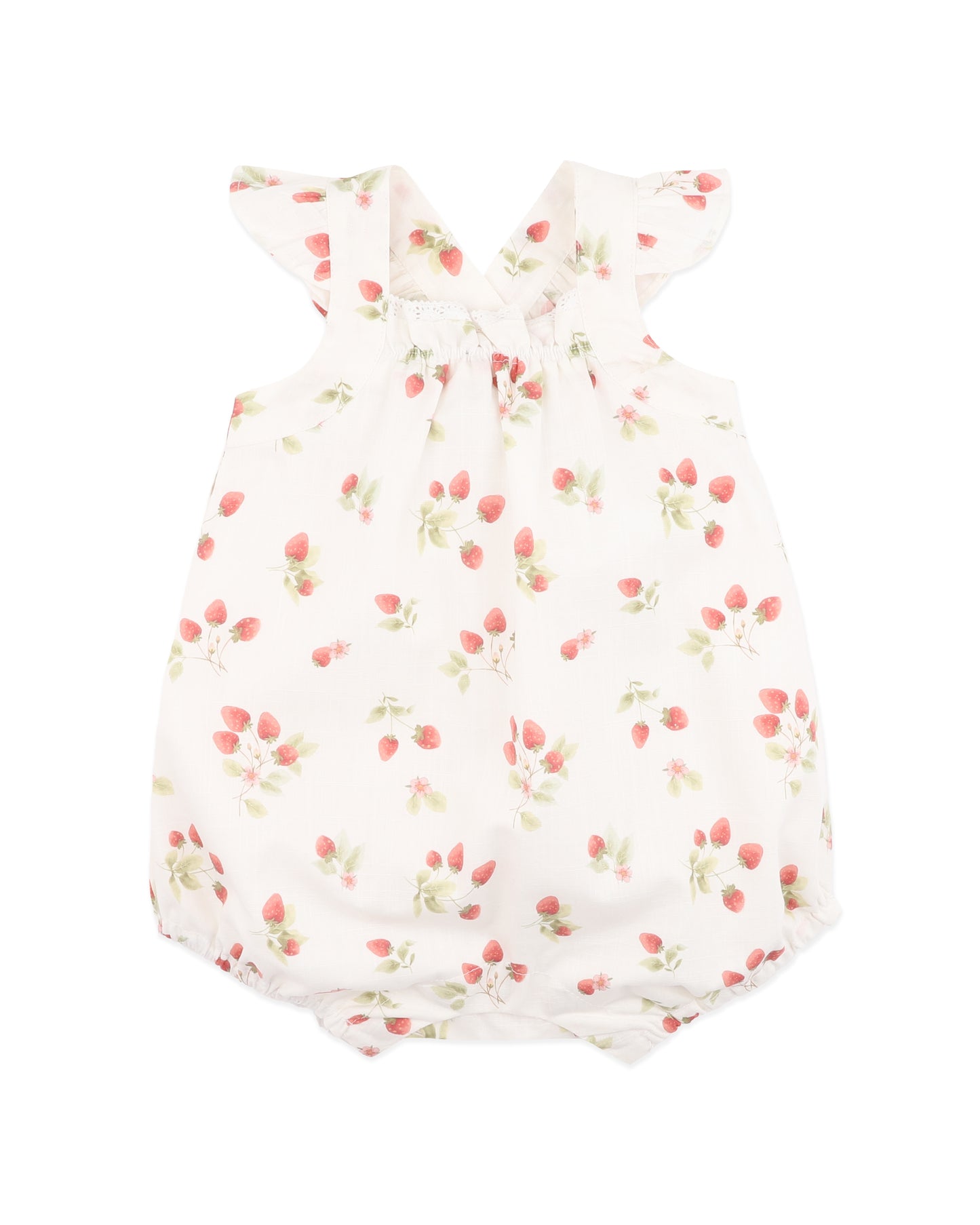 Bebe Poppy Strawberry Print Romper