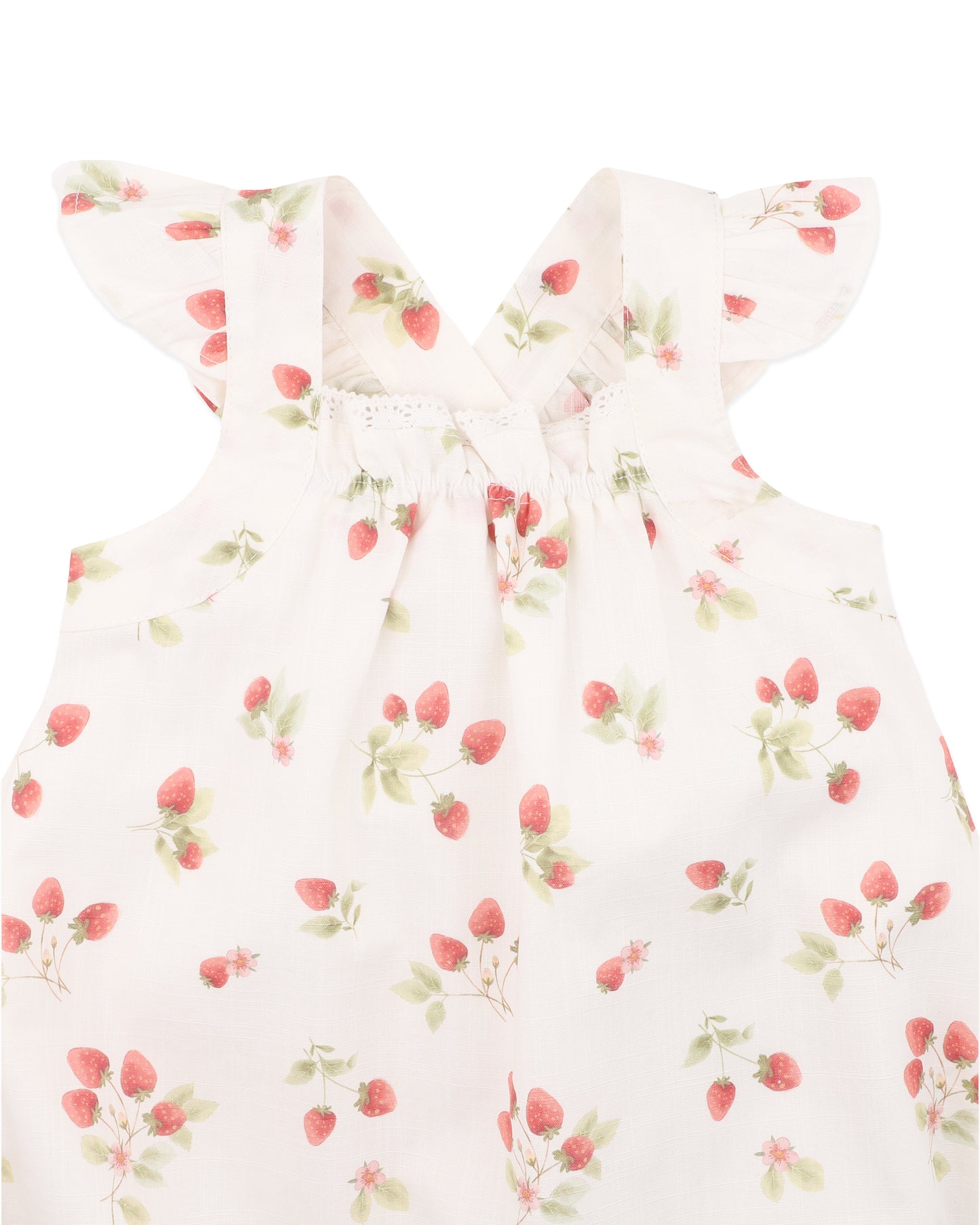 Bebe Poppy Strawberry Print Romper