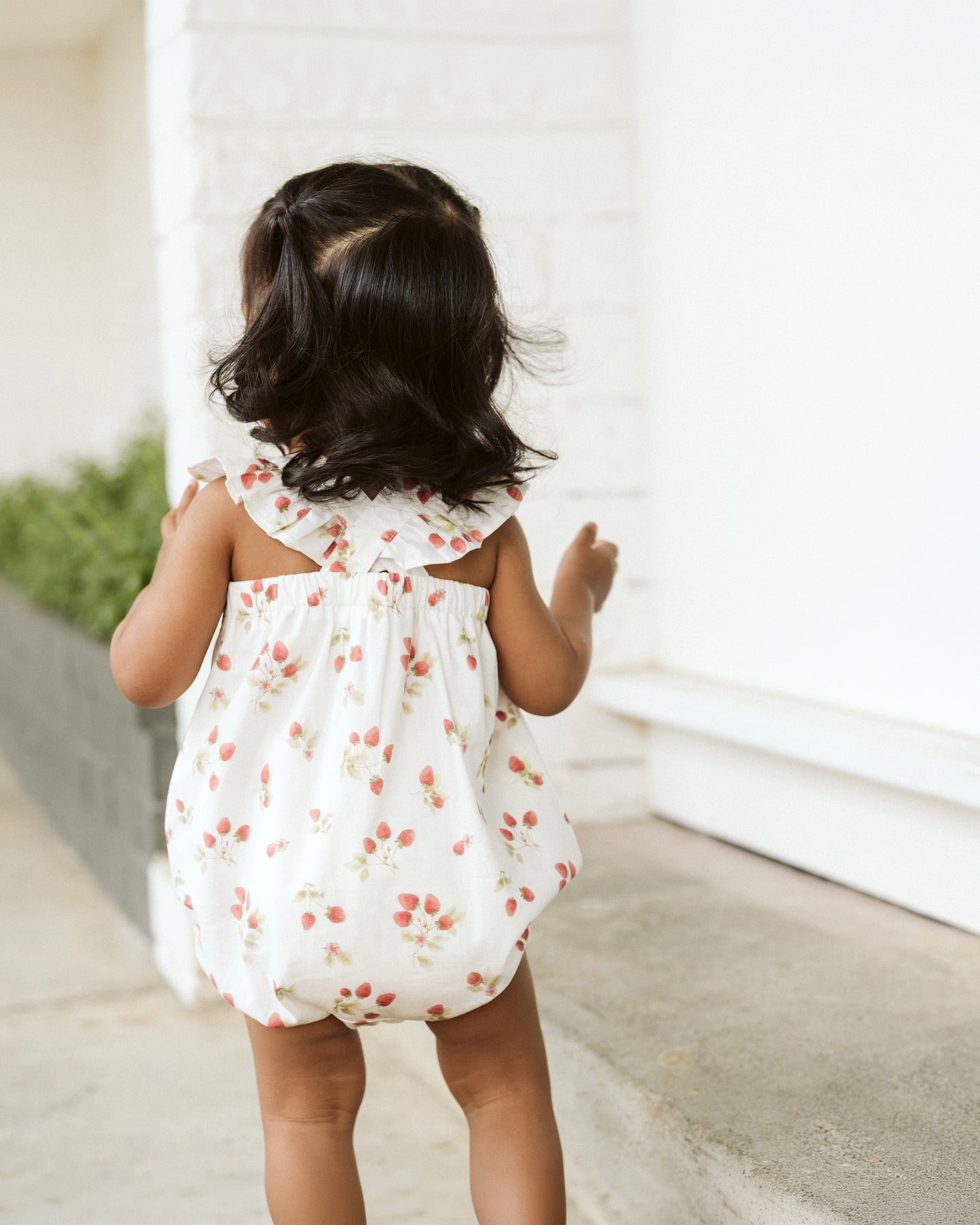 Bebe Poppy Strawberry Print Romper