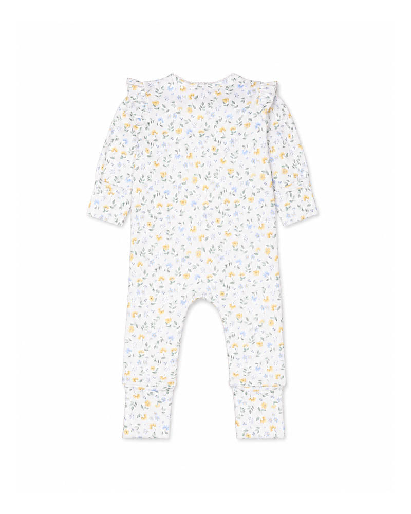 Bebe Libby Floral Print Organic LS Zipsuit