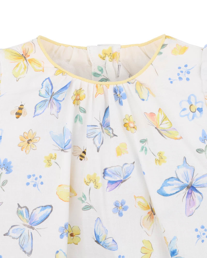Bebe Libby SS Butterfly Print Romper