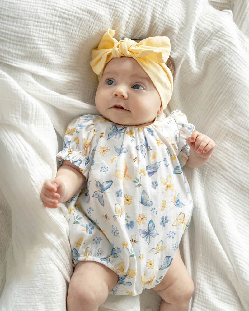 Bebe Libby SS Butterfly Print Romper