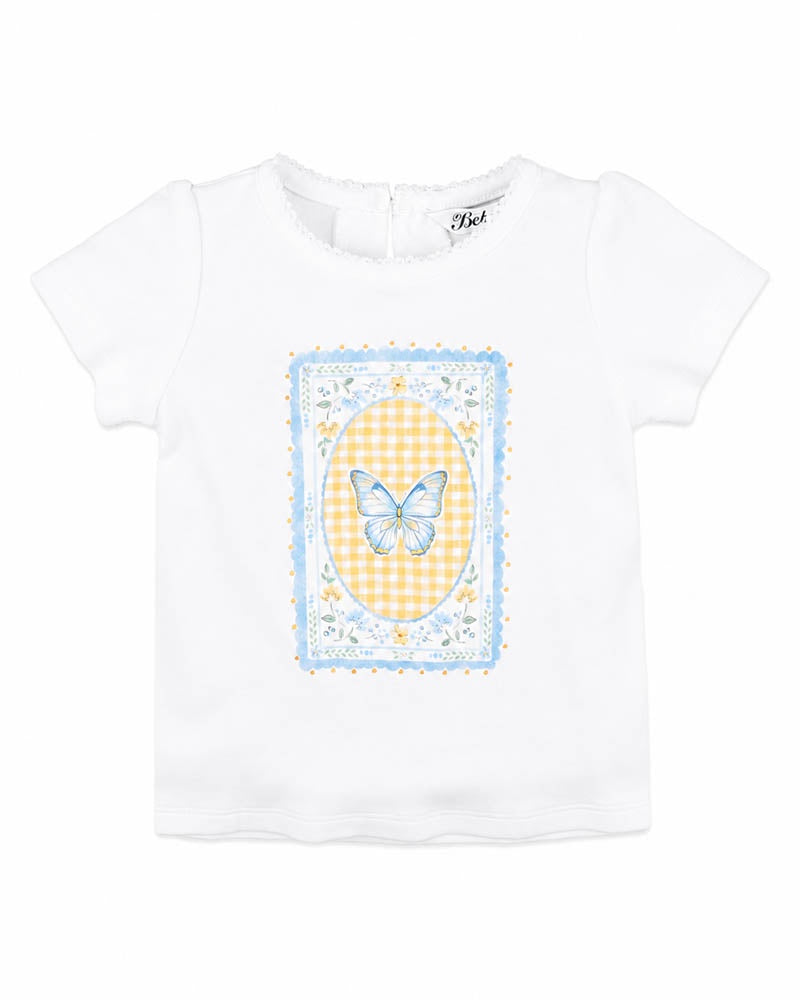 Bebe Libby Butterfly Organic Tee - Cloud