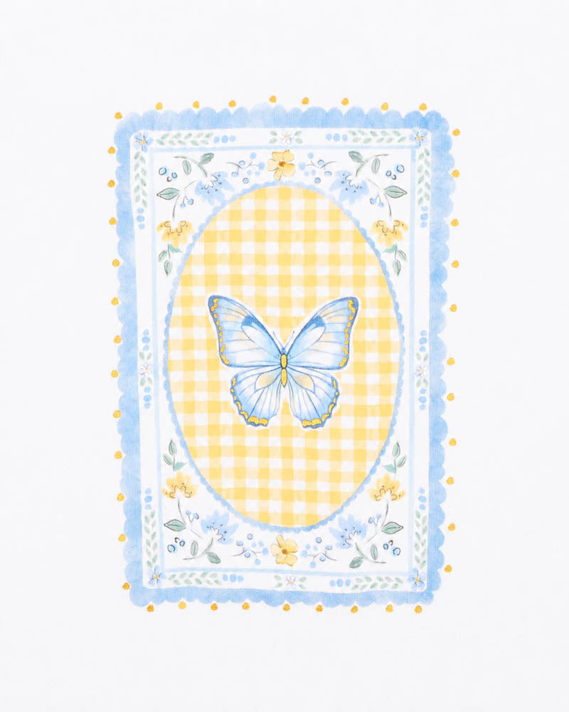 Bebe Libby Butterfly Organic Tee - Cloud