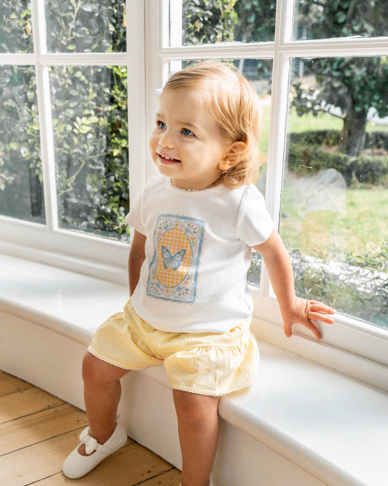 Bebe Libby Butterfly Organic Tee - Cloud