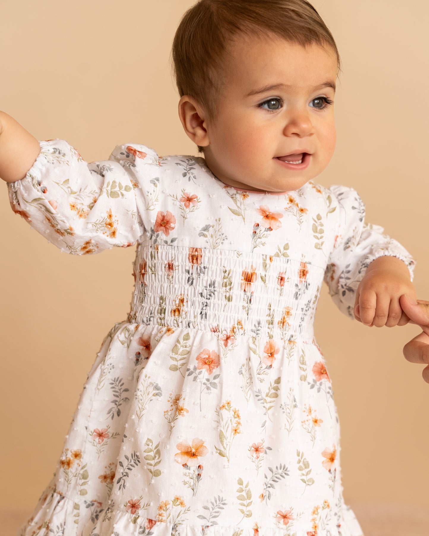 Bebe Gemma Print Organic Shirred Dress