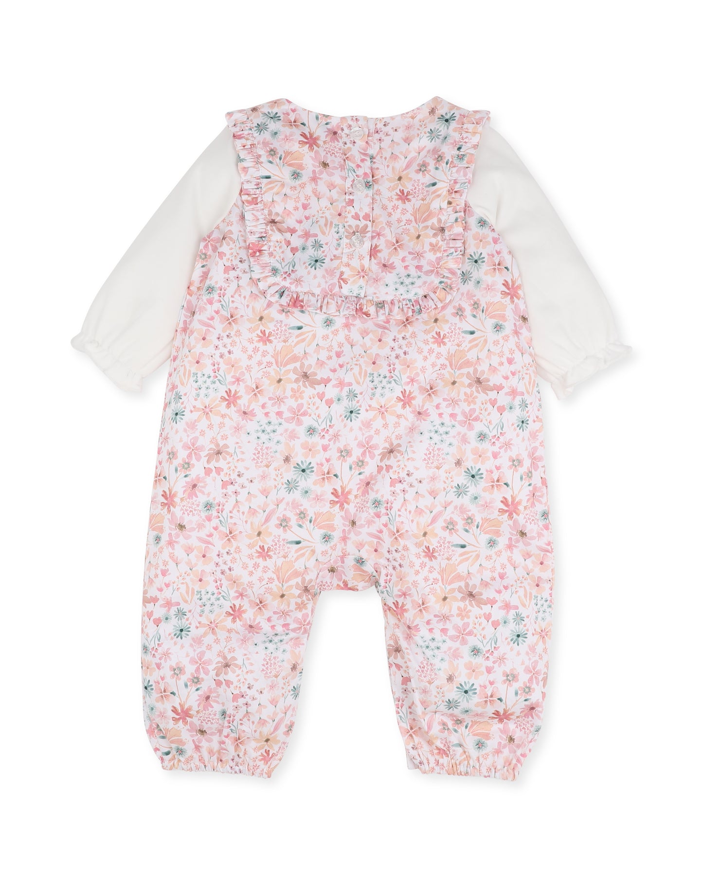 Bebe Fern Organic Woven LS Romper - Floral Print
