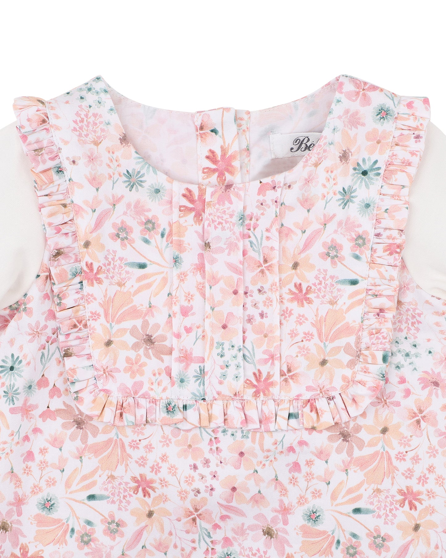 Bebe Fern Organic Woven LS Romper - Floral Print