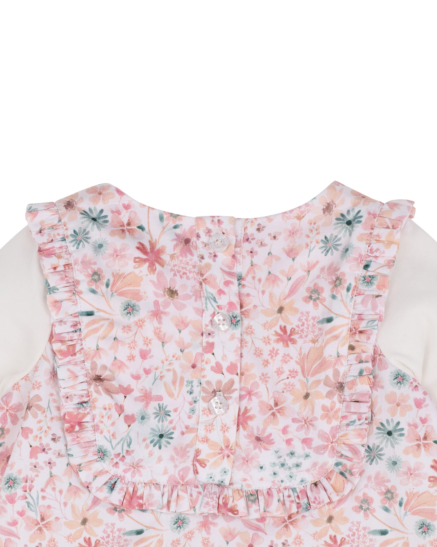 Bebe Fern Organic Woven LS Romper - Floral Print