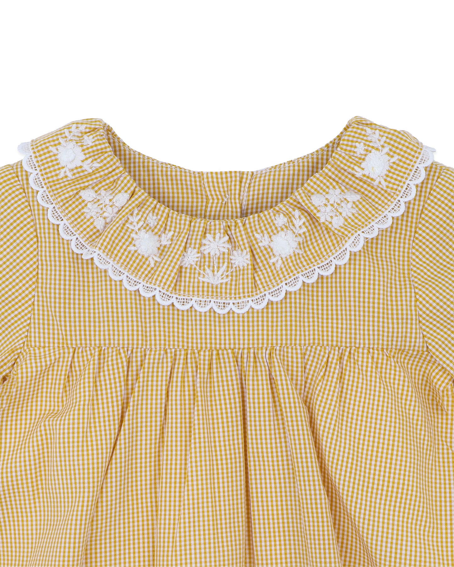 Bebe Winnie Emb Gingham Overlay Dress