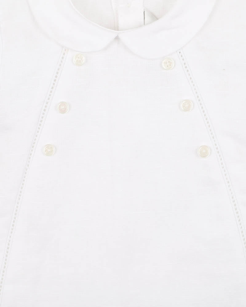 Bebe Evan Linen Dressy Blend Romper - Cloud
