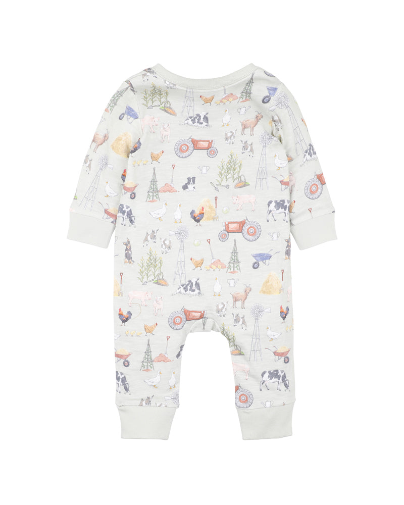 Bebe Chester Print LS Zip Romper