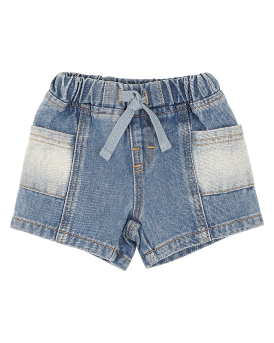 Bebe Chester Boys Mixed Denim Shorts - Washed Indigo