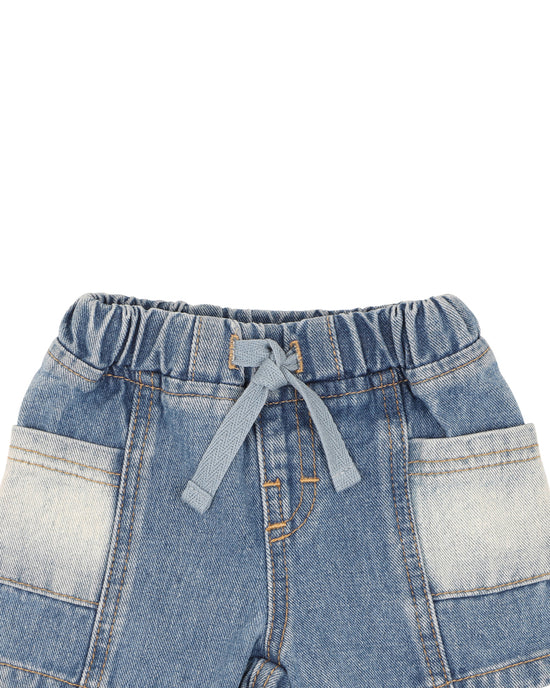 Bebe Chester Boys Mixed Denim Shorts - Washed Indigo