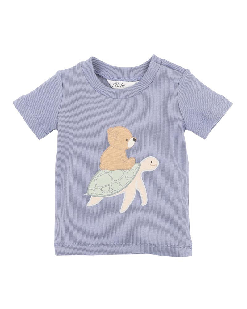 Bebe Axel Turtle Organic Tee - Ocean Blue