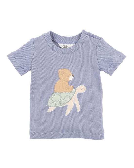 Bebe Axel Turtle Organic Tee - Ocean Blue