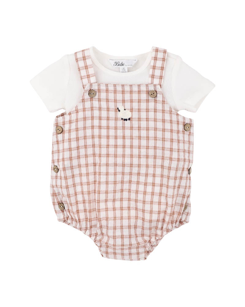 Bebe Clayton Check Bodysuit 2 piece set