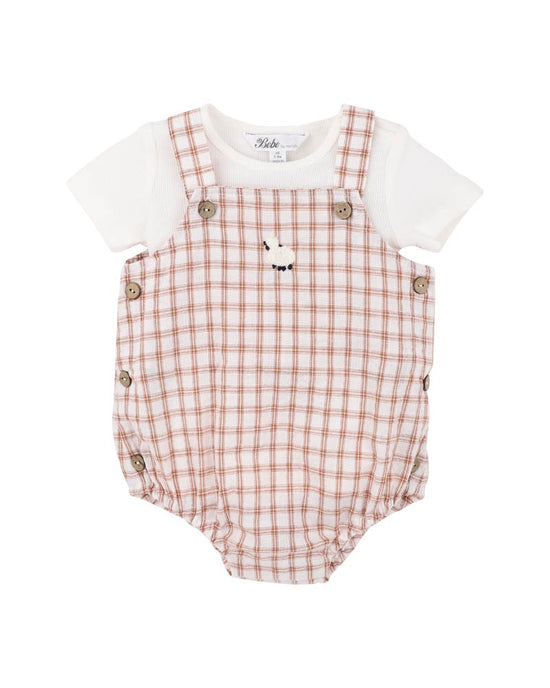 Bebe Clayton Check Bodysuit 2 piece set