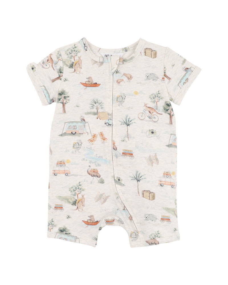 Bebe Ivan Print Organic SS Zipsuit