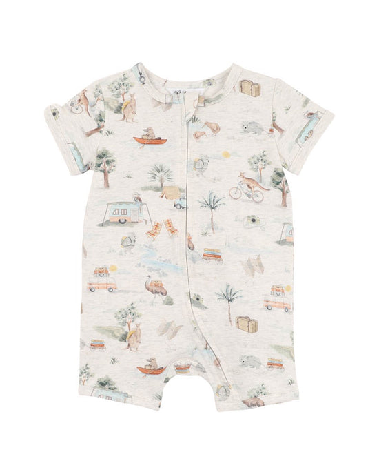 Bebe Ivan Print Organic SS Zipsuit