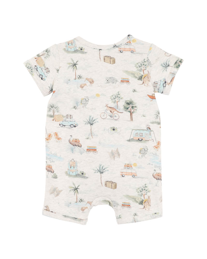 Bebe Ivan Print Organic SS Zipsuit