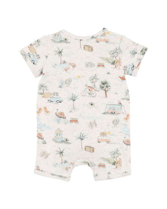 Bebe Ivan Print Organic SS Zipsuit