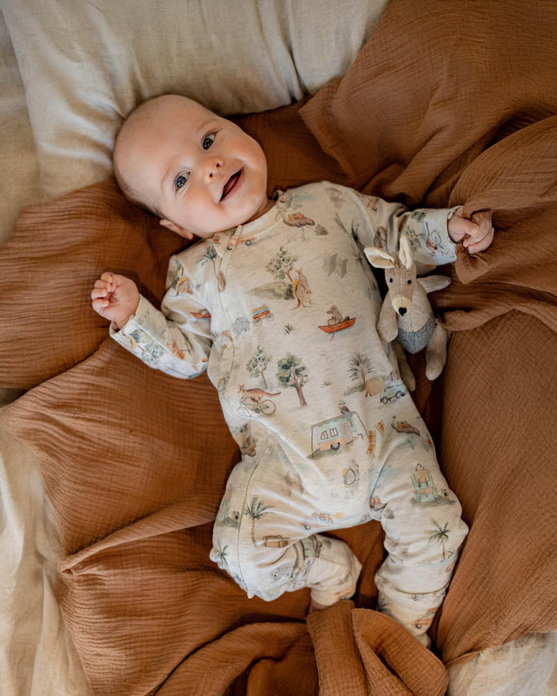 Bebe Ivan Print LS Zipsuit