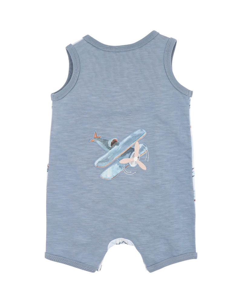 Bebe Harlan Print Aeroplane Romper