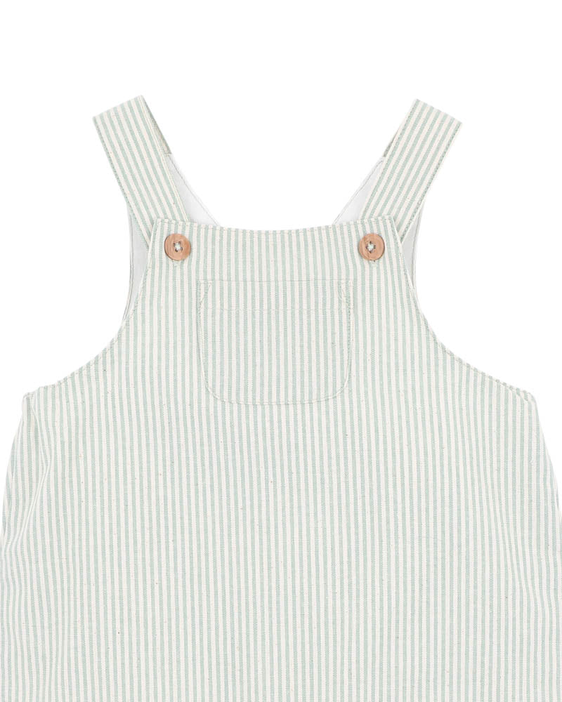 Bebe Roman Green Stripes Overall