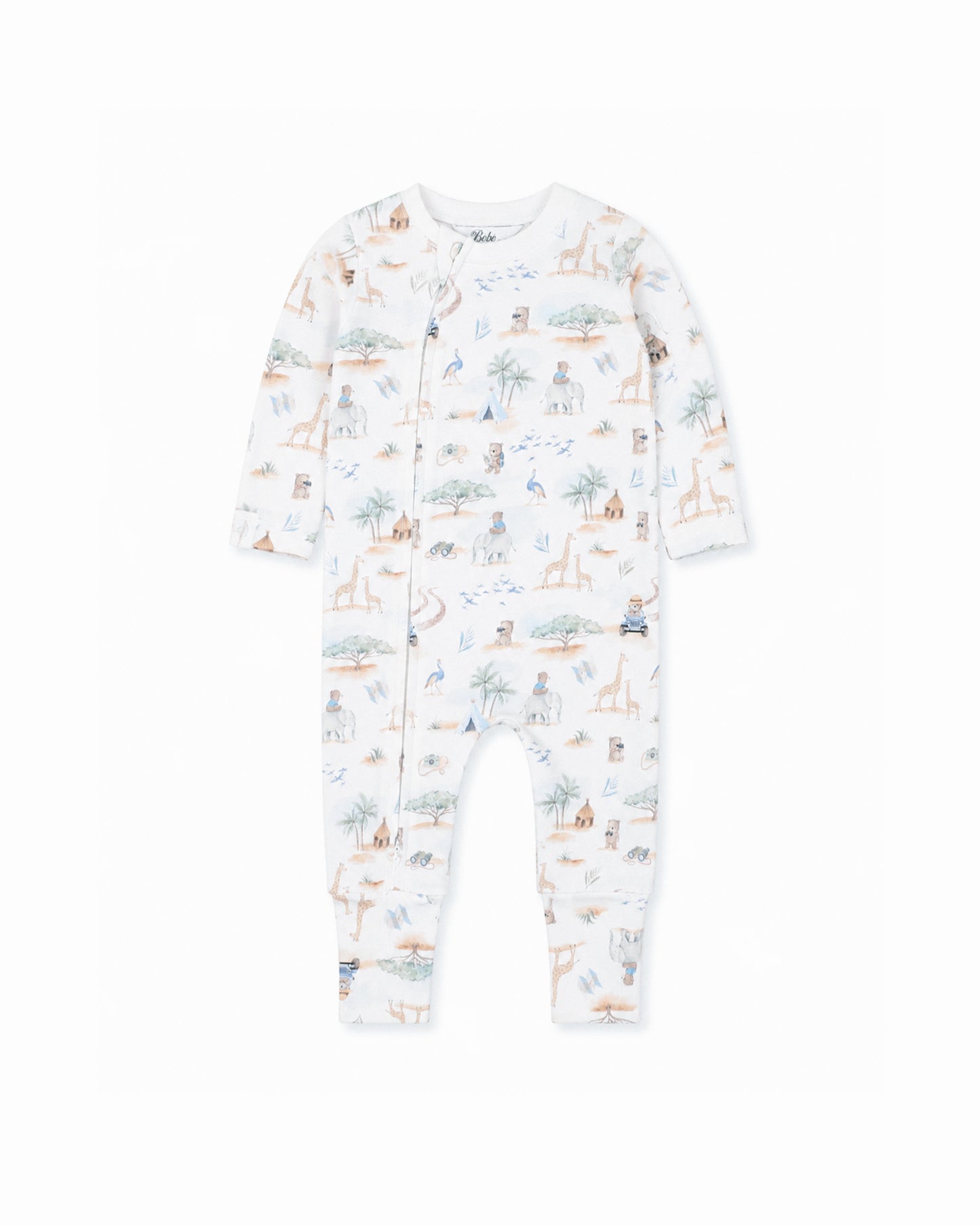 Bebe Brady Print Organic LS Zipsuit