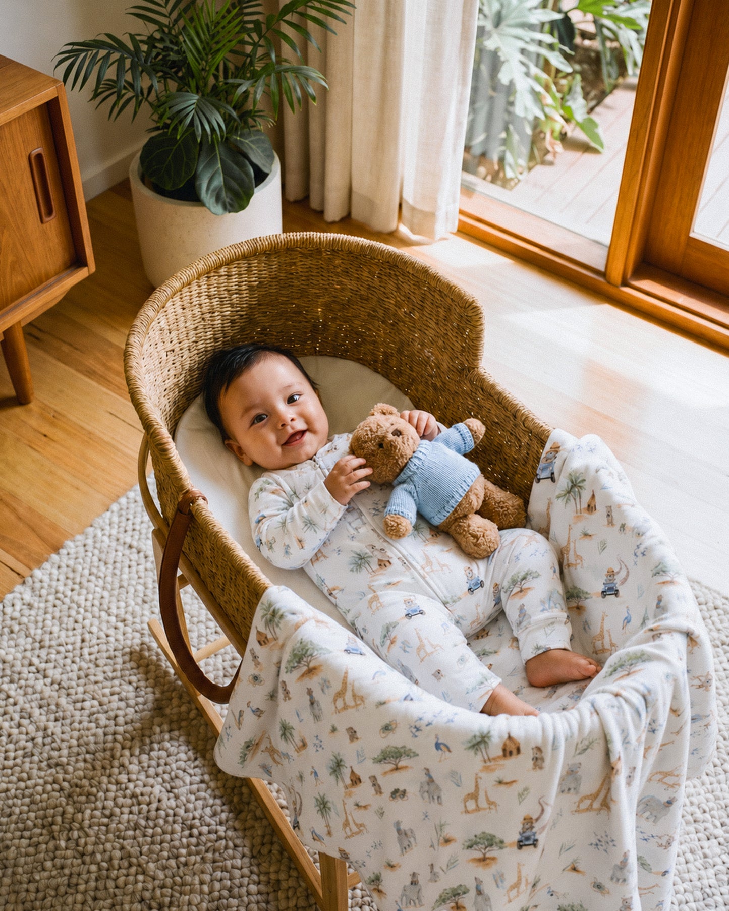 Bebe Brady Print Organic LS Zipsuit