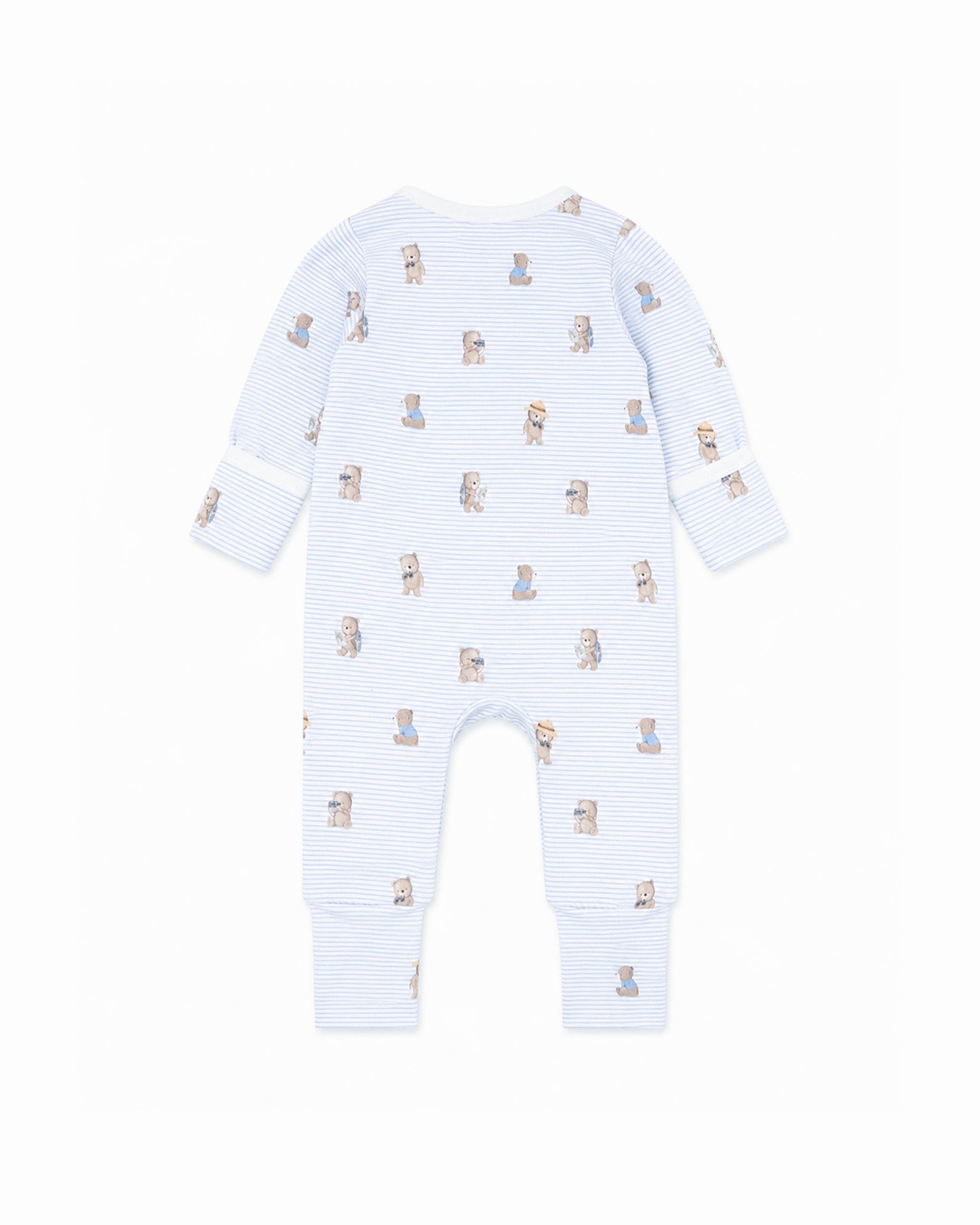 Bebe Brady Stripe Organic LS Zipsuit